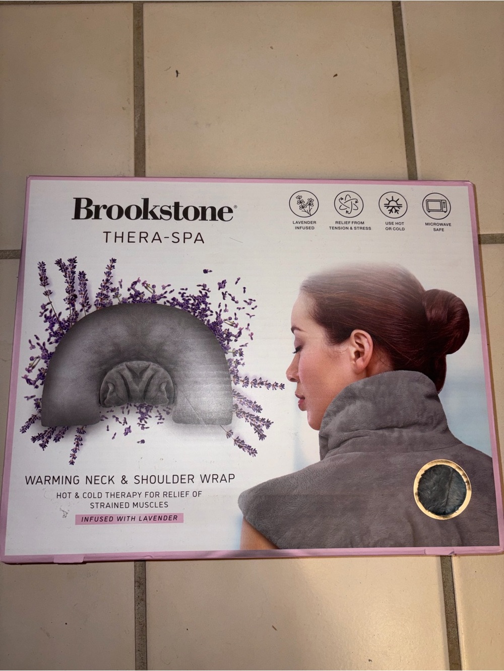 Brookstone Thera-Spa Gray Lavender-Infused Neck & Shoulder Wrap